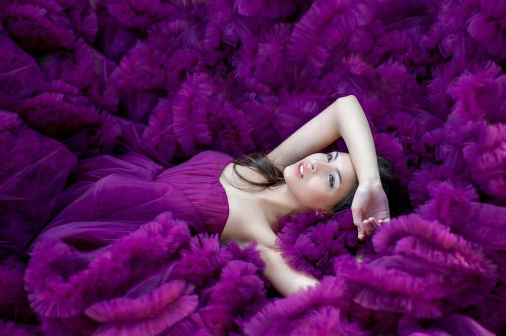 girl in the purple dress