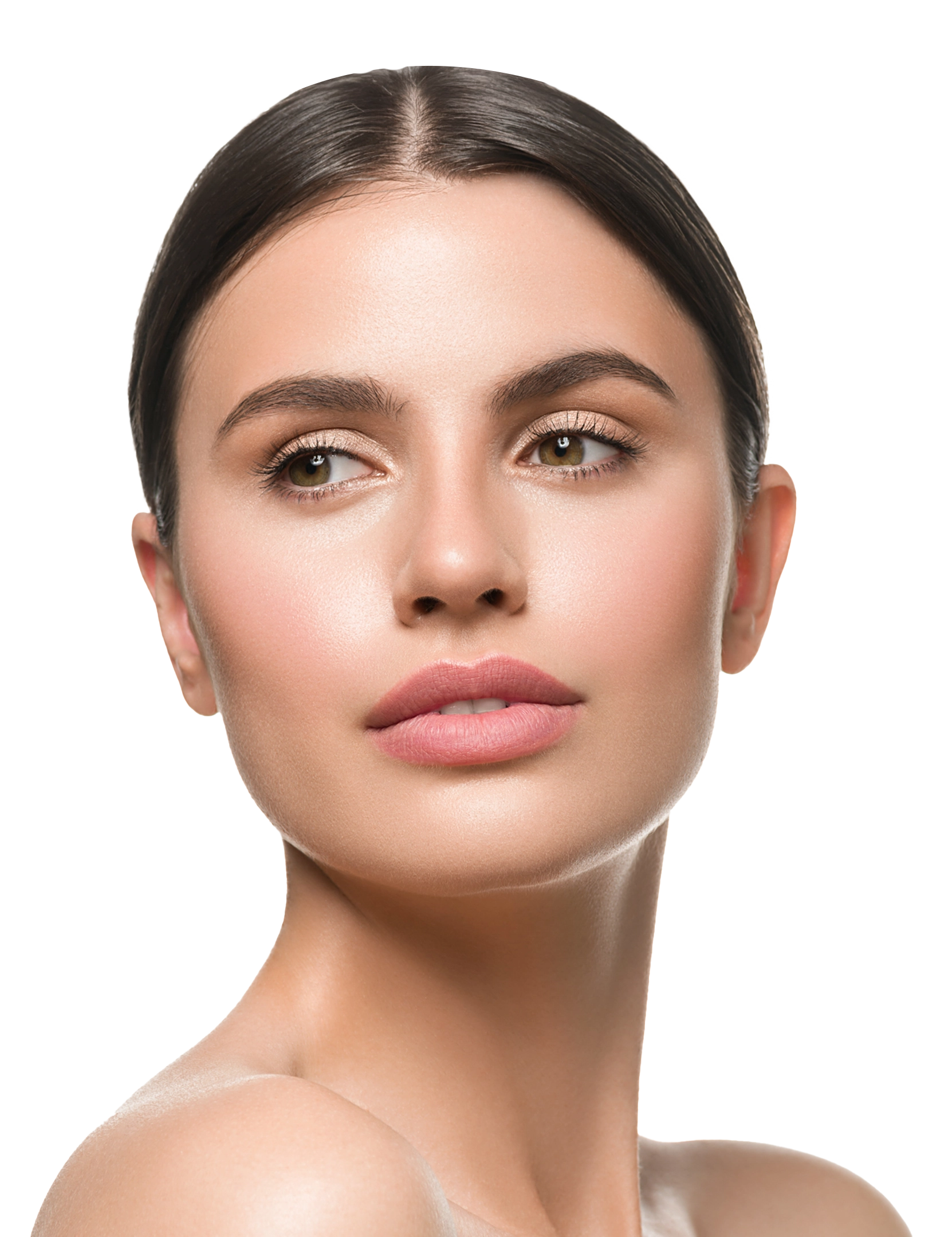 beauty-skin-woman-face-healthy-skin-beautiful-model-close-up-face-natural-makeup-brunette-hair-color-background-studio-shot copia